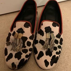 giuseppe zanotti loafers flats Ponyhair shoes